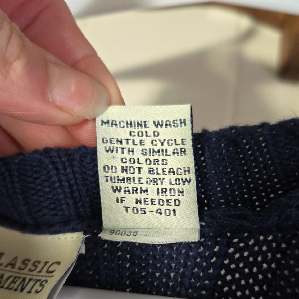 Classic Elements Dark Blue Cable Knit Cardigan - image 7